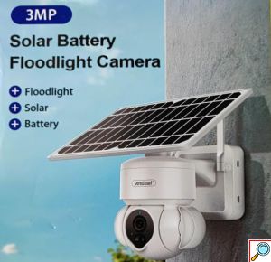 ANDOWL Ασύρματη Αδιάβροχη 4G+5G Ηλιακή Κάμερα 4K με Αισθητήρα και Κάμερα Παρακολούθησης,Νυχτερινή Όραση και Μικρόφωνο 