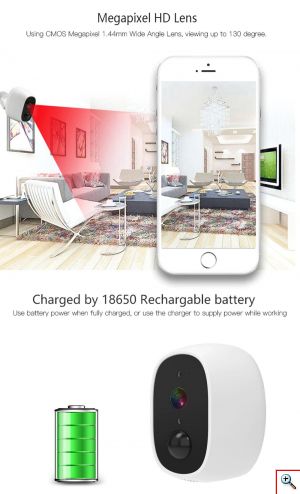 Mini Ηλιακή Αδιάβροχη Ασύρματη IP WiFi Κάμερα Full HD 1080p με Ηλιακό Πάνελ με Φακό 3.6mm Hebeiros