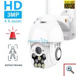 Αδιάβροχη Κάμερα Ασφαλείας WIFI με Συναγερμό & LED Προβολέα Ασύρματη IP FHD 1080p Εξωτερικού χώρου με Νυχτερινή Λήψη, Tracking Αισθητήρα Κίνησης, Ειδοποίησεις στο App, Mic +Ηχείο (Θυροτηλεόραση - Pet Monitor - Ενδοεπικοινωνία Μωρού