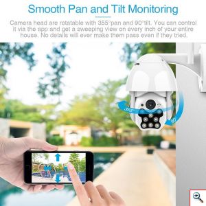 Αδιάβροχη Κάμερα Ασφαλείας WIFI με Συναγερμό & LED Προβολέα Ασύρματη IP FHD 1080p Εξωτερικού χώρου με Νυχτερινή Λήψη, Tracking Αισθητήρα Κίνησης, Ειδοποίησεις στο App, Mic +Ηχείο (Θυροτηλεόραση - Pet Monitor - Ενδοεπικοινωνία Μωρού