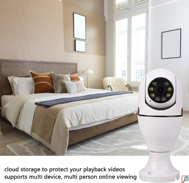 IP Κάμερα Παρακολούθησης - Ασφαλείας 1080p E27 με WiFi Εσωτερικού Χώρου με Νυχτερινή Λήψη 360 Μοίρες - Αμφίδρομη Επικοινωνία & Micro SD Θύρα.