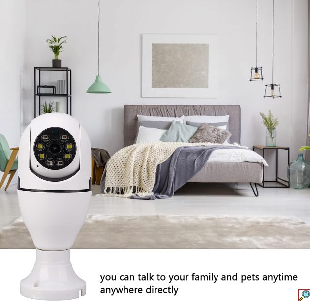 IP Κάμερα Παρακολούθησης - Ασφαλείας 1080p E27 με WiFi Εσωτερικού Χώρου με Νυχτερινή Λήψη 360 Μοίρες - Αμφίδρομη Επικοινωνία & Micro SD Θύρα.