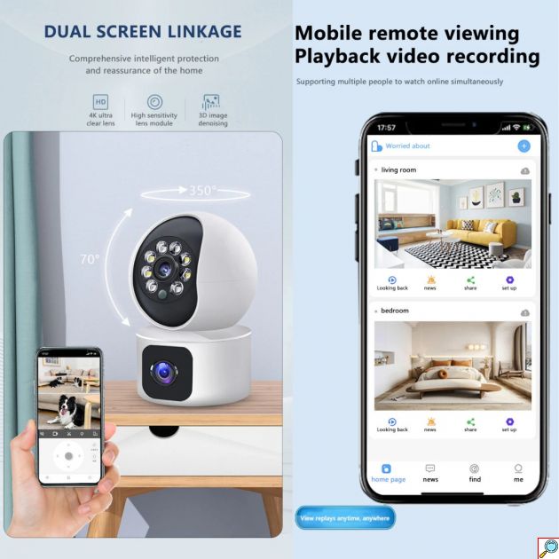 IP Κάμερα Wi-Fi Full HD+ 3MP με Ανίχνευση Κίνησης & Νυχτερινή Όραση - Andowl