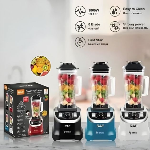 Ισχυρό Ηλεκτρικό Μπλέντερ 1800W RAF 2LT Για Smoothies