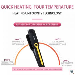 Kemei® Επαγγελματική Ισιωτική - Πρέσα Μαλλιών 39W με Κεραμικές Πλάκες - Μαύρη