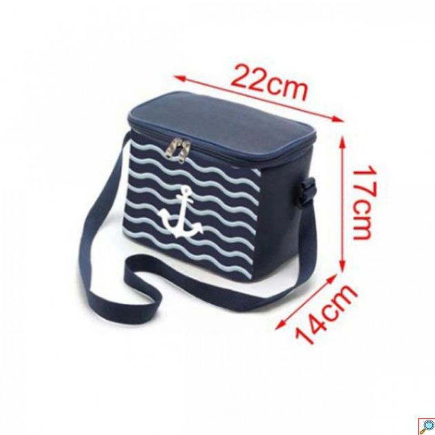 Ισοθερμική Τσάντα 5lt με Ιμάντα Ώμου 17 x 22 x 14cm - Μπλε Χρώμα