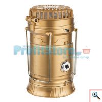 Επαναφορτιζόμενο Πτυσσόμενο Ηλιακό Φανάρι & Φακός με Ανεμιστήρα Camping Led 1W+6LED & PowerBank JD-1799A