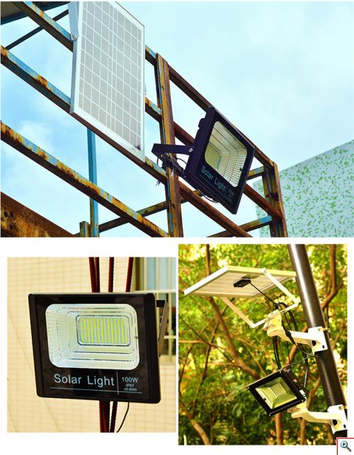 Αδιάβροχος Ηλιακός Προβολέας 25W με Φωτοβολταϊκό Πάνελ, Τηλεκοντρόλ και Χρονοδιακόπτη - Solar Panel