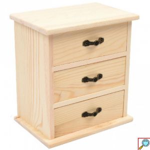 Ξύλινη Κοσμηματοθήκη με 3 Συρτάρια 17.5x10.5x16cm