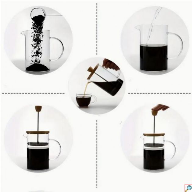 Καφετιέρα Γαλλικού με Έμβολο και Ξύλινο Καπάκι 600 mL