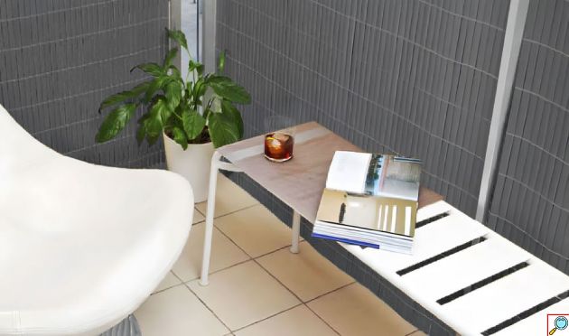 Καλαμωτή Περίφραξη PVC 150 x 500cm Γκρι 10mm για Κήπο και Μπαλκόνι