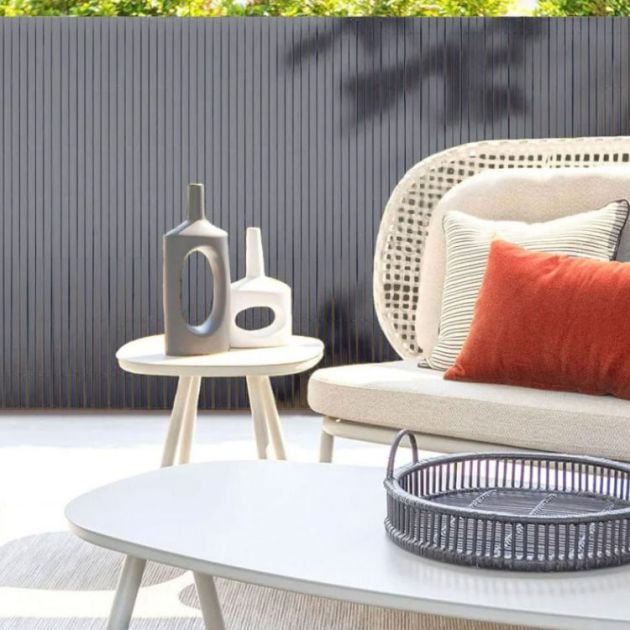 Καλαμωτή Περίφραξη PVC 150 x 500cm Γκρι 10mm για Κήπο και Μπαλκόνι