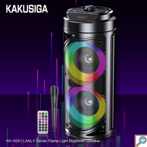 KAKUSIGA Bluetooth Party Speaker με 2×6.5” Ηχεία, RGB Lights και Karaoke Μικρόφωνο
