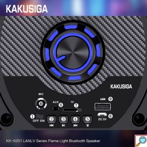 KAKUSIGA Bluetooth Party Speaker με 2×6.5” Ηχεία, RGB Lights και Karaoke Μικρόφωνο