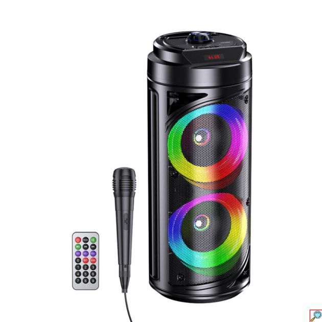 KAKUSIGA Bluetooth Party Speaker με 2×6.5” Ηχεία, RGB Lights και Karaoke Μικρόφωνο