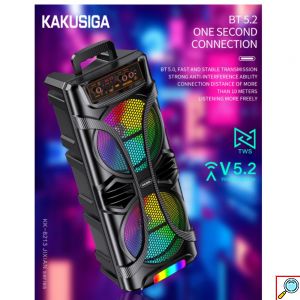 KAKUSIGA Bluetooth Speaker με Subwoofer, LED Lights και TWS – USB/TF/AUX