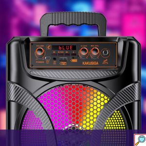KAKUSIGA Bluetooth Speaker με Subwoofer, LED Lights και TWS – USB/TF/AUX