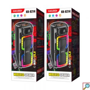 KAKUSIGA Bluetooth Ηχείο 30W με 2×8” Ηχεία, Karaoke Μικρόφωνο και LED Φωτισμό