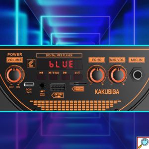 KAKUSIGA Bluetooth Ηχείο 30W με 2×8” Ηχεία, Karaoke Μικρόφωνο και LED Φωτισμό