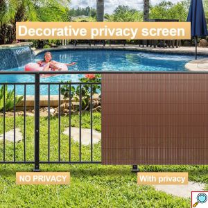 Καλαμωτή Περίφραξη PVC 150 x 500cm Καφέ 10mm για Κήπο και Μπαλκόνι