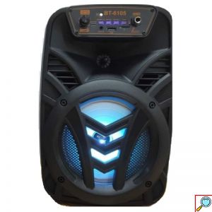 Φορητό Στερεοφωνικό Ασύρματο Ηχείο Karaoke USB Φόρτισης με Ενσύρματο Μικρόφωνο BT-6105 Bluetooth Speaker Μαύρο