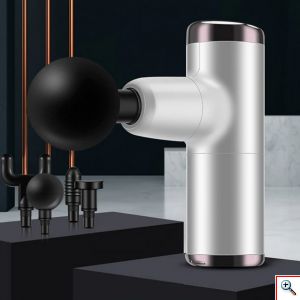 Kaload® Ηλεκτρική Συσκευή Μασάζ με 4 Κεφαλές Ρυθμιζόμενης Ταχύτητας Επαναφορτιζόμενη Fascia Gun Ροζ KH-550