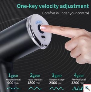 Kaload® Ηλεκτρική Συσκευή Μασάζ με 4 Κεφαλές Ρυθμιζόμενης Ταχύτητας Επαναφορτιζόμενη Fascia Gun Ροζ KH-550