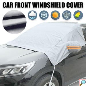 4 Εποχών Μεγάλο Προστατευτικό Κάλυμμα Παρμπρίζ & Καθρεπτών Ηλιοπροστασία & Χιονιού Αντιπαγωτικό με Αντανακλαστικές Ταινίες PEVA 2,34x1,58m
