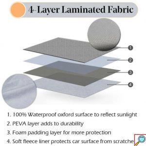 4 Εποχών Μεγάλο Προστατευτικό Κάλυμμα Παρμπρίζ & Καθρεπτών Ηλιοπροστασία & Χιονιού Αντιπαγωτικό με Αντανακλαστικές Ταινίες PEVA 2,34x1,58m