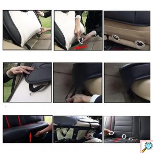 Πλήρες Πολυτελές Σετ Universal Aδιάβροχα Καλύμματα Καθισμάτων Αυτοκινήτου από Δερματίνη 11τμχ σε Διάφορα Χρώματα