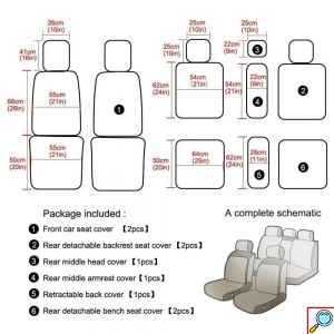 Πλήρες Πολυτελές Σετ Universal Aδιάβροχα Καλύμματα Καθισμάτων Αυτοκινήτου από Δερματίνη 11τμχ σε Διάφορα Χρώματα