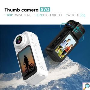 Κάμερα Αντίχειρα WiFi Με Περιστρεφόμενο Φακό - Mini Action Camera 2.7K HD