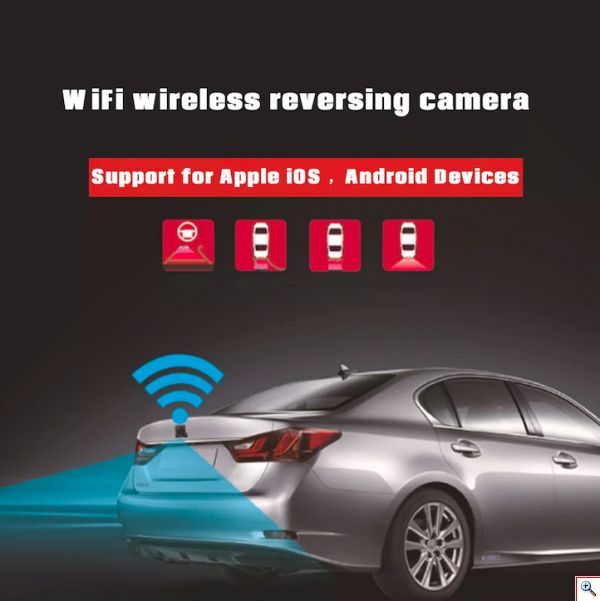 Ασύρματη WIFI Κάμερα Οπισθοπορείας Αυτοκινήτου για Σύνδεση σε Κινητό & Τάμπλετ
