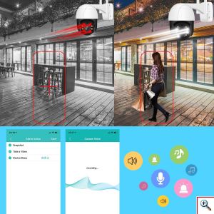 ICSee Αδιάβροχη Έξυπνη PTZ Κάμερα Ασφαλείας 1080p με WiFi - Αpp Εφαρμογή Παρακολούθησης - Νυχτερινή Λήψη & Μικρόφωνο