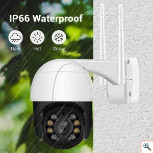 ICSee Αδιάβροχη Έξυπνη PTZ Κάμερα Ασφαλείας 1080p με WiFi - Αpp Εφαρμογή Παρακολούθησης - Νυχτερινή Λήψη & Μικρόφωνο