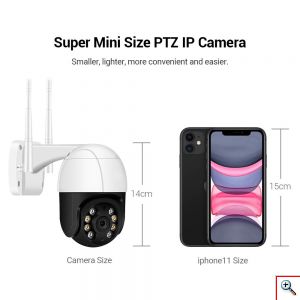 ICSee Αδιάβροχη Έξυπνη PTZ Κάμερα Ασφαλείας 1080p με WiFi - Αpp Εφαρμογή Παρακολούθησης - Νυχτερινή Λήψη & Μικρόφωνο