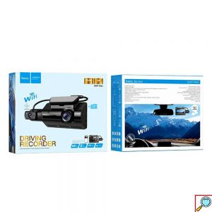 Κάμερα Wifi Αυτοκινήτου Διπλή με Καταγραφικό, Περιστρεφόμενο Φακό, Ενσωματωμένο Αισθητήρα και Νυχτερινή Λήψη Hoco Max Μαύρη