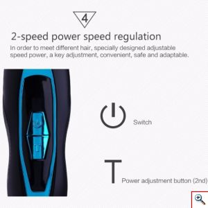 Kemei® Αδιάβροχη Επαγγελματική Κουρευτική Μηχανή 3W Επαναφορτιζόμενη KM-4003