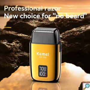 Kemei Επαναφορτιζόμενη Αδιάβροχη Κουρευτική Μηχανή με Οθόνη LCD & Φόρτιση USB