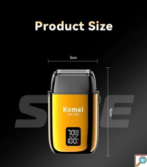 Kemei Επαναφορτιζόμενη Αδιάβροχη Κουρευτική Μηχανή με Οθόνη LCD & Φόρτιση USB