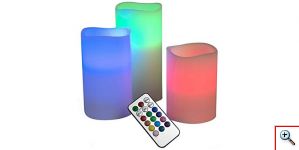 LED Κεριά με Άρωμα Βανίλιας Σετ 3τμχ με Τηλεχειριστήριο