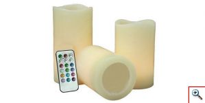 LED Κεριά με Άρωμα Βανίλιας Σετ 3τμχ με Τηλεχειριστήριο