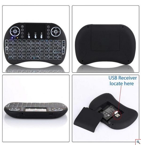 Φωτιζόμενο Ασύρματο Πληκτρολόγιο Μίνι - Wireless Touchpad για PC, Google, Android TV BOX