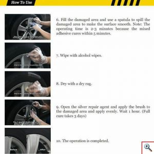 Κιτ Επισκευής & Ανανέωσης Ζάντας, Επιδιορθωτικό Γρατζουνιών Ριτίνης, Χρώματος Γκρι/Ασημί, DIY Alloy Wheel Repair Kit, LocBondso