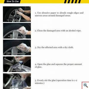 Κιτ Επισκευής & Ανανέωσης Ζάντας, Επιδιορθωτικό Γρατζουνιών Ριτίνης, Χρώματος Γκρι/Ασημί, DIY Alloy Wheel Repair Kit, LocBondso