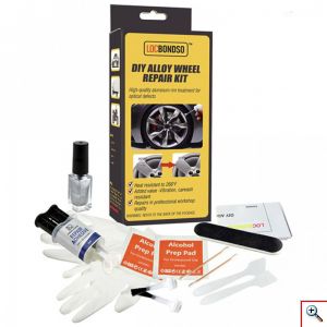 Κιτ Επισκευής & Ανανέωσης Ζάντας, Επιδιορθωτικό Γρατζουνιών Ριτίνης, Χρώματος Γκρι/Ασημί, DIY Alloy Wheel Repair Kit, LocBondso