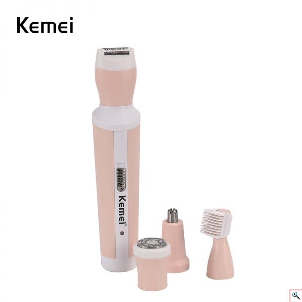 Γυναικείο Σετ Περιποίησης για την Ανεπιθύμητη Τριχοφυΐα Προσώπου, Λαιμού, Μύτης, Φρυδιών Kemei KM-3024 4 in 1