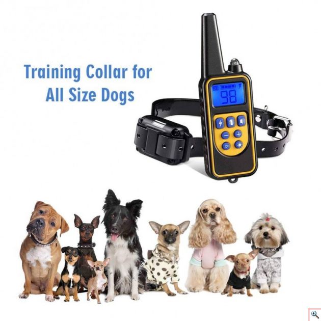 Επαναφορτιζόμενο Αδιάβροχο Ηλεκτρονικό Κολάρο Εκπαίδευσης Σκύλου με 3 Λειτουργίες & 200 Στάδια Έντασης με Τηλεχειριστήριο & Φακό LED - 800m