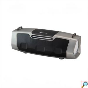 Κονσόλα Kαραόκε Hχείο Bluetooth Andowl με δύο Mικρόφωνα και Kαταγραφή σε Ασημί Χρώμα 