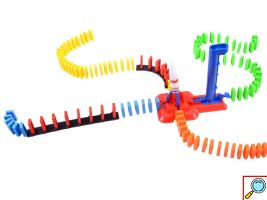 Εκπαιδευτικό Πολύχρωμο Ντόμινο 180 Τεμαχίων με Εκτόξευση Πυραύλου, Αυτοκόλλητα, Γράμματα και Μαθηματικά Σύμβολα